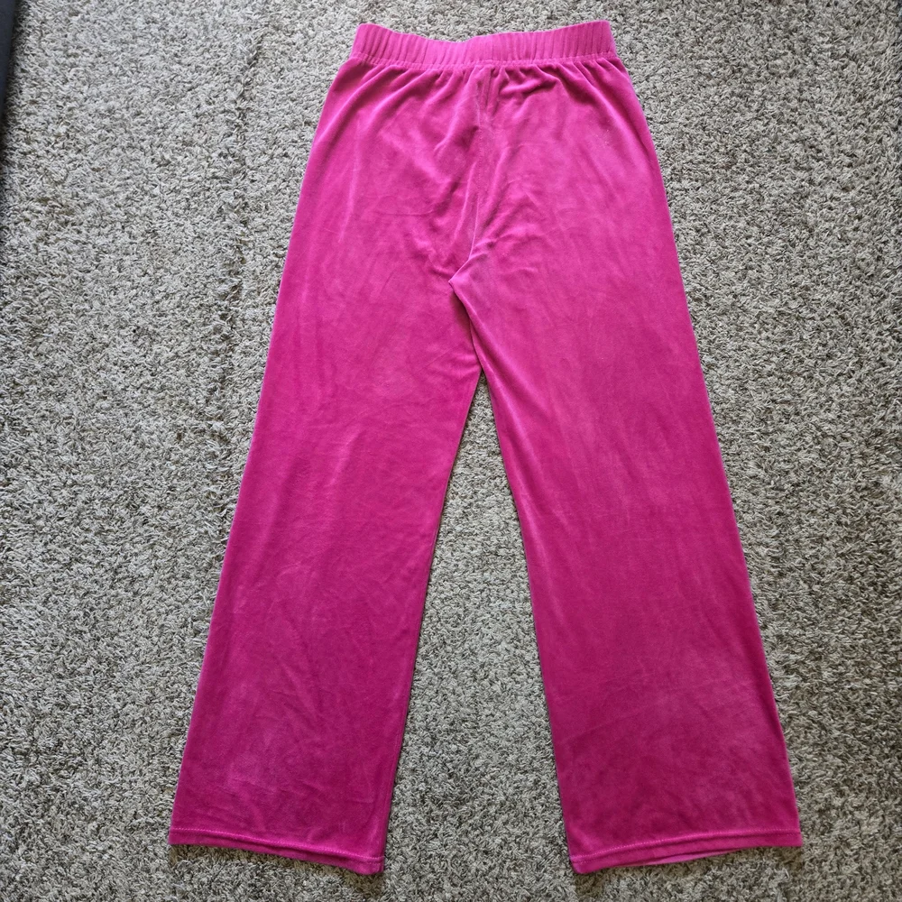 New Mix Classic Pink Velour Wide Leg Pants Womens M Lounge Pull On